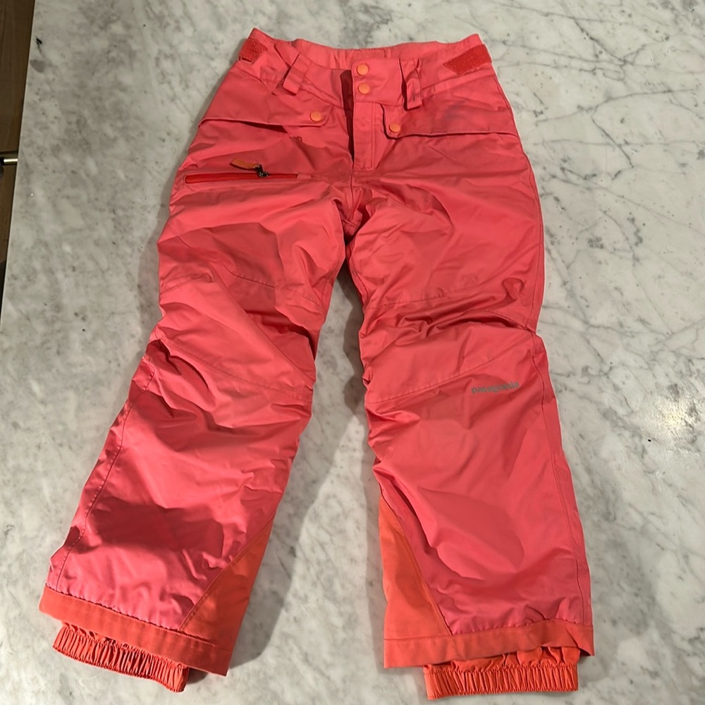 Pink Patagonia girls ski pants